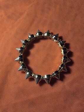 Silver Tone Spike Stretch Bracelet - Women Jewelry